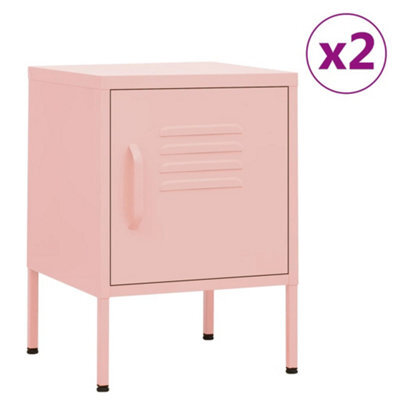 Berkfield Nightstands 2 Pcs Pink 35X35X51 Cm Steel - image 1