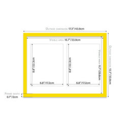 16X12 Inch 2 Opening Photo Collage Frame, Display Two 9X7 Inch Photos, Multi Aperture Family Picture Frame, Yellow - thumbnail 4