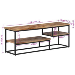 Berkfield Durable Tv Cabinet 110X30X39 Cm Solid Reclaimed Teak - thumbnail 8