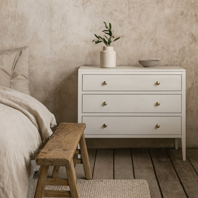 Wyld Haus Paris White Wood Grain 3 Drawer Chest - image 1