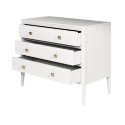 Wyld Haus Paris White Wood Grain 3 Drawer Chest - thumbnail 5