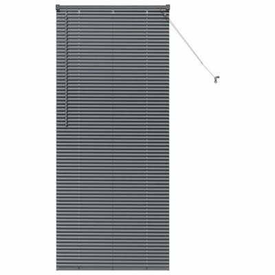 Berkfield Modern Window Blind With Curtains Manual Dark Grey Aluminium