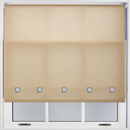 Cappuccino Roller Blind With Chrome Square Eyelets And Meta Fittings Cut To Size By Furnished - (W)90Cm X (L)165Cm - thumbnail 1