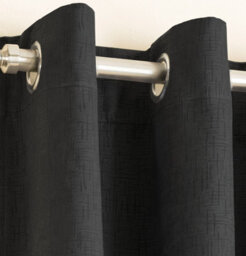Enhanced Living Vogue Black 46 X 72 Inch (117X183Cm) Eyelet Thermal Noise Reducing Dim Out Curtains (Pair) - thumbnail 3