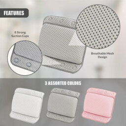 Geezy Bathtub Pillow Ergonomic Luxury Bath Cushion Quick Dry For Head Neck Support - thumbnail 5