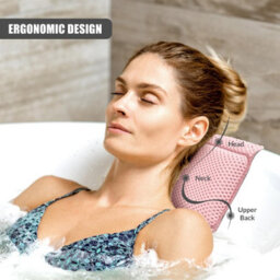 Geezy Bathtub Pillow Ergonomic Luxury Bath Cushion Quick Dry For Head Neck Support - thumbnail 2