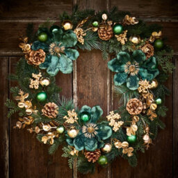 Dibor Vintage Style Highbury Festive Decor Autumn-Winter Wreath Front Door Christmas Wreath 65Cm