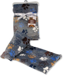 Kav Soft Polyester Pet Blanket - Luxury Unisex Cute Animal Pet Print Gift Set For Cat, Dog, Puppy, Kitten Pets 70X100 Cm (Blue)