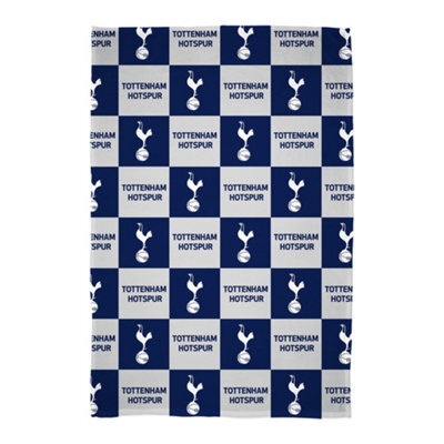 Tottenham Hotspur Fc Polyester Checkered Fleece Blanket Navy/white (150Cm X 100Cm) - image 1