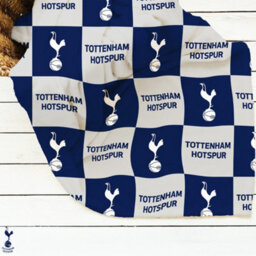 Tottenham Hotspur Fc Polyester Checkered Fleece Blanket Navy/white (150Cm X 100Cm) - thumbnail 4