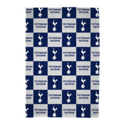 Tottenham Hotspur Fc Polyester Checkered Fleece Blanket Navy/white (150Cm X 100Cm)