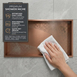 ARKO BATHROOM Arko Stainless Steel Shower Niche Wall Insert, Bathroom Shower Storage Shelf, Bronze - thumbnail 3