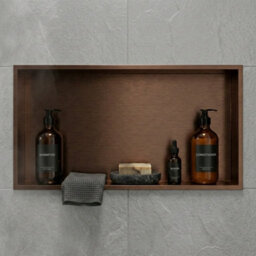 ARKO BATHROOM Arko Stainless Steel Shower Niche Wall Insert, Bathroom Shower Storage Shelf, Bronze - thumbnail 7