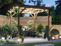 "Dunster House Wooden Pergola Garden Plants Frame Utopia 2M X 2M (6' 6"" X 6' 6"")" - thumbnail 2