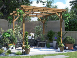 "Dunster House Wooden Pergola Garden Plants Frame Utopia 2M X 2M (6' 6"" X 6' 6"")" - thumbnail 1