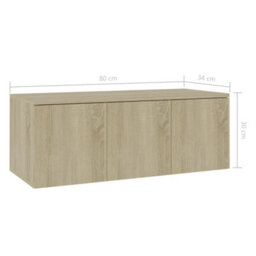 Berkfield Tv Cabinet Sonoma Oak 80X34X30 Cm Engineered Wood - thumbnail 8