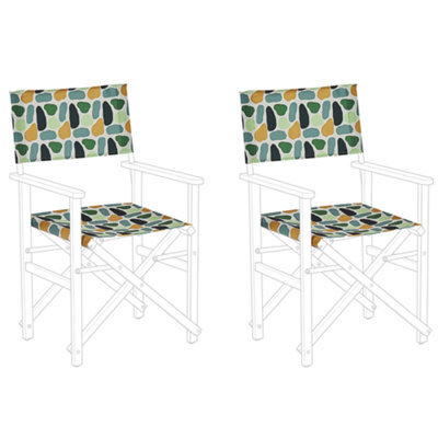 Beliani Set Of 2 Garden Chair Replacement Fabrics Cine Multicolour - image 1