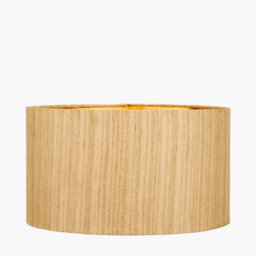 Pacific Lifestyle Gold Slubbed Faux Silk Gold Lined Cylinder Lampshade - thumbnail 3