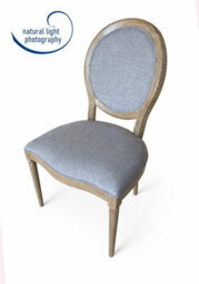Aspect Furniture Set Of 2 Reiss French Country Solid Wood Dining Chairs, Grey Linen - thumbnail 8