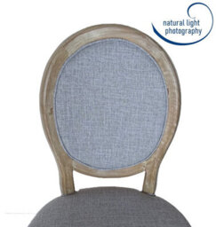 Aspect Furniture Set Of 2 Reiss French Country Solid Wood Dining Chairs, Grey Linen - thumbnail 9