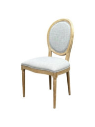 Aspect Furniture Set Of 2 Reiss French Country Solid Wood Dining Chairs, Grey Linen - thumbnail 3