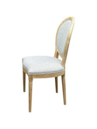 Aspect Furniture Set Of 2 Reiss French Country Solid Wood Dining Chairs, Grey Linen - thumbnail 4