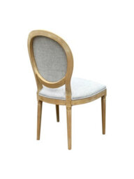Aspect Furniture Set Of 2 Reiss French Country Solid Wood Dining Chairs, Grey Linen - thumbnail 5