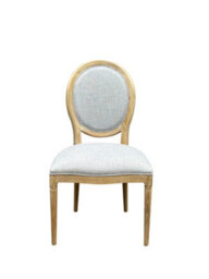 Aspect Furniture Set Of 2 Reiss French Country Solid Wood Dining Chairs, Grey Linen - thumbnail 6