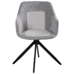 Beliani Set Of 2 Dining Chairs Swivel Likely Fabric Grey - thumbnail 5