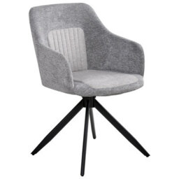 Beliani Set Of 2 Dining Chairs Swivel Likely Fabric Grey - thumbnail 4