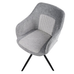 Beliani Set Of 2 Dining Chairs Swivel Likely Fabric Grey - thumbnail 7
