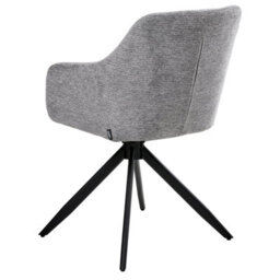 Beliani Set Of 2 Dining Chairs Swivel Likely Fabric Grey - thumbnail 6