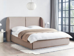 Beliani Ottoman Bed Fabric Monestier 180 X 200 Cm (Eu Super King) Taupe - thumbnail 2