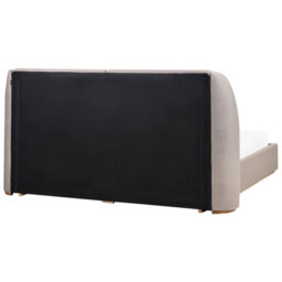 Beliani Ottoman Bed Fabric Monestier 180 X 200 Cm (Eu Super King) Taupe - thumbnail 7
