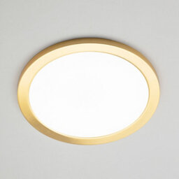 Litecraft Darly Satin Brass 1 Lamp Modern Bathroom 24W Led Flush Ceiling Light - thumbnail 3