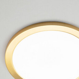 Litecraft Darly Satin Brass 1 Lamp Modern Bathroom 24W Led Flush Ceiling Light - thumbnail 4