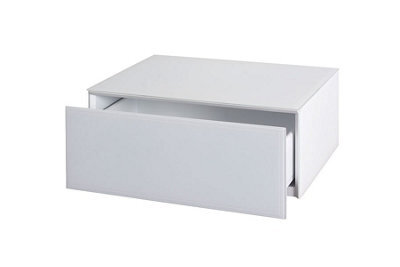 my furniture Inga White Glass Floating Bedside Table - image 1