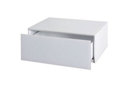 my furniture Inga White Glass Floating Bedside Table - thumbnail 1