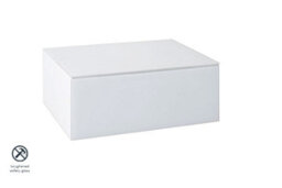 my furniture Inga White Glass Floating Bedside Table - thumbnail 2