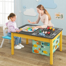 Costway 3-In-1 Kids Sand Water Activity Table Wooden Sensory Table - thumbnail 3