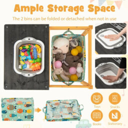 Costway 3-In-1 Kids Sand Water Activity Table Wooden Sensory Table - thumbnail 7