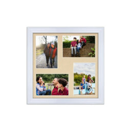 AK Frames 12X12 White Classic Multi Photo Frame With Ivory Mount - Holds 4 Apertures (4X) 6X4 Photos - thumbnail 1