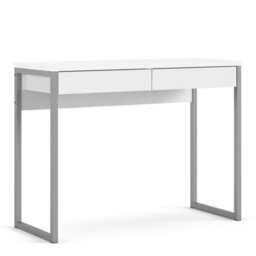 Wyld Haus Billabong White Gloss Office Desk 2 Drawers, 1016X400X765mm - thumbnail 2