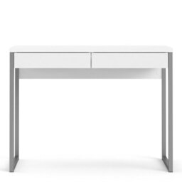 Wyld Haus Billabong White Gloss Office Desk 2 Drawers, 1016X400X765mm - thumbnail 3