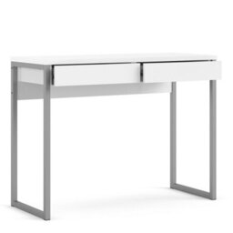 Wyld Haus Billabong White Gloss Office Desk 2 Drawers, 1016X400X765mm - thumbnail 5