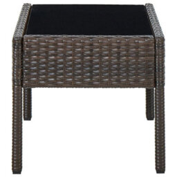 Berkfield Garden Table Brown 75X40X37 Cm Poly Rattan - thumbnail 3