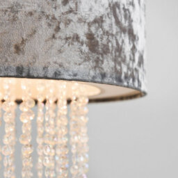 Valuelights Boland Silver Velvet & Acrylic Droplet Ceiling Lamp Shade (D)35Cm - thumbnail 6