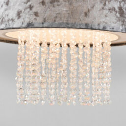 Valuelights Boland Silver Velvet & Acrylic Droplet Ceiling Lamp Shade (D)35Cm - thumbnail 3