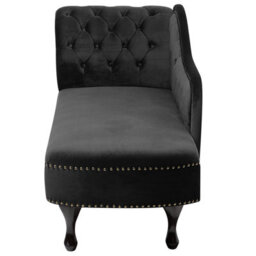 Beliani Left-Hand Chaise Longue Nimes Velvet Black - thumbnail 5