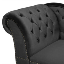 Beliani Left-Hand Chaise Longue Nimes Velvet Black - thumbnail 8